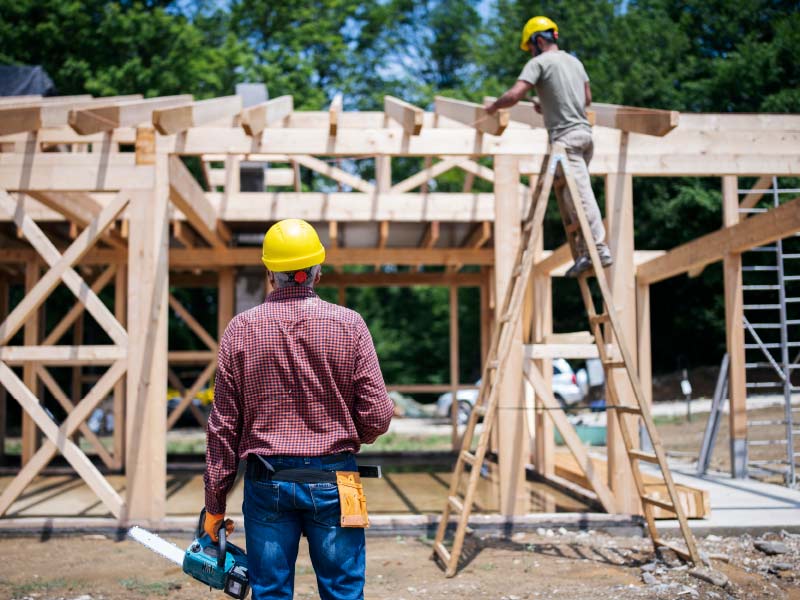 house getting framed in